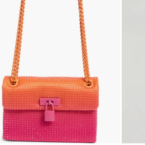New🧡🩷 Kurt Geiger London Mini Brixton Shoulder Bag pink/orange - Picture 2 of 5